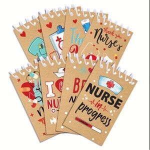 Nurse Spiral Mini Pocket Notepads - Kraft Brown (Set of 8)